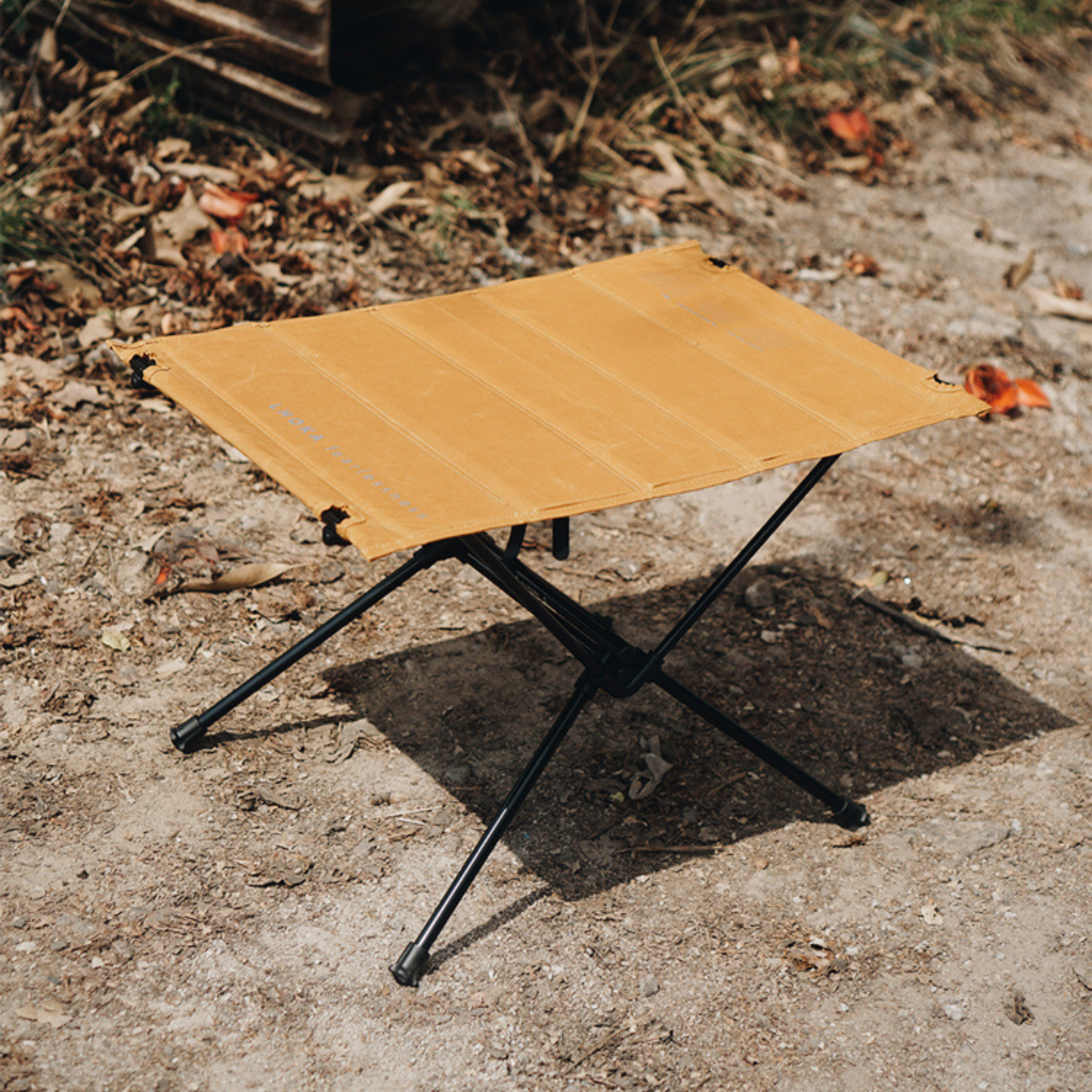 Foldable Portable Table – Durable Tear‑Resistant Travel & Camping Table (Vintage Yellow / Gray)