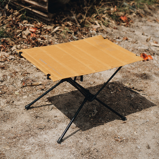 Foldable Portable Table – Durable Tear‑Resistant Travel & Camping Table (Vintage Yellow / Gray)