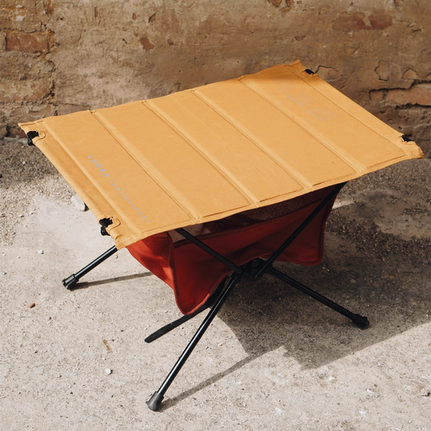Foldable Portable Table – Durable Tear‑Resistant Travel & Camping Table (Vintage Yellow / Gray)