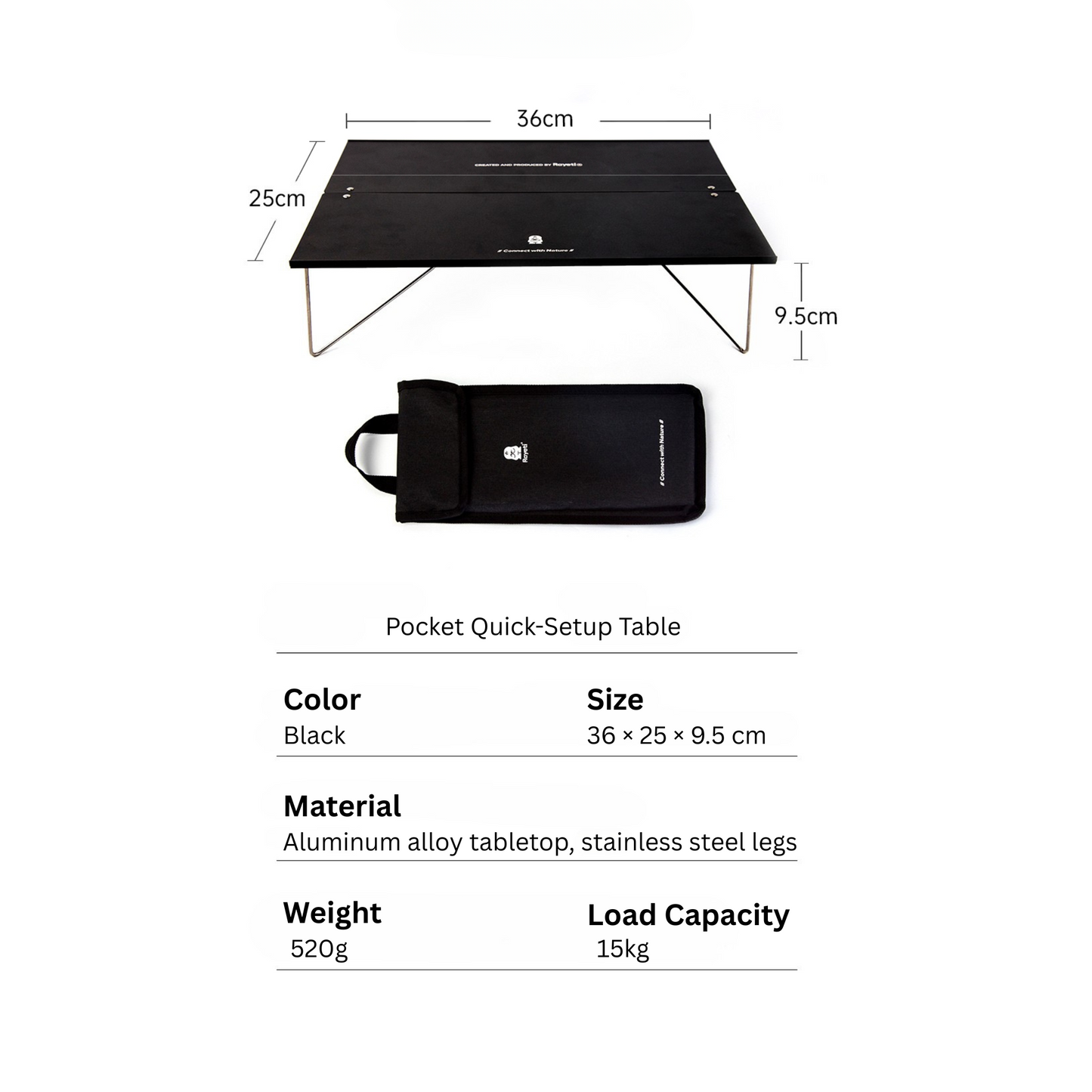 Rayeti Pocket Quick-Setup Table – Lightweight, Durable & Ready Anywhere